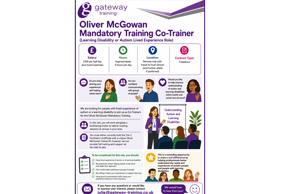 Oliver McGowan Mandatory Training Co-Trainer required